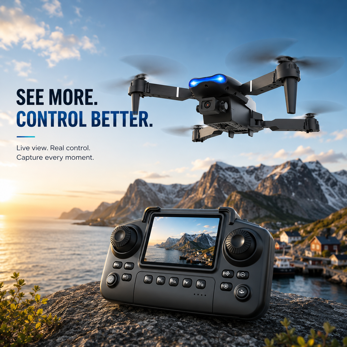 E99PRO MAX Drone Features Dual 8K Cameras, In-Screen Remote Control