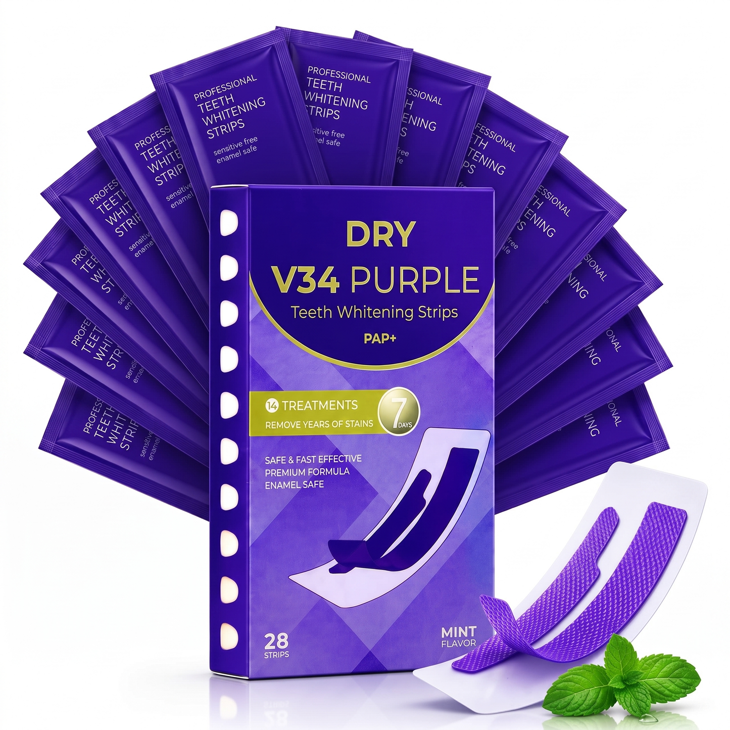 DRY Purple Teeth Whitening Strips